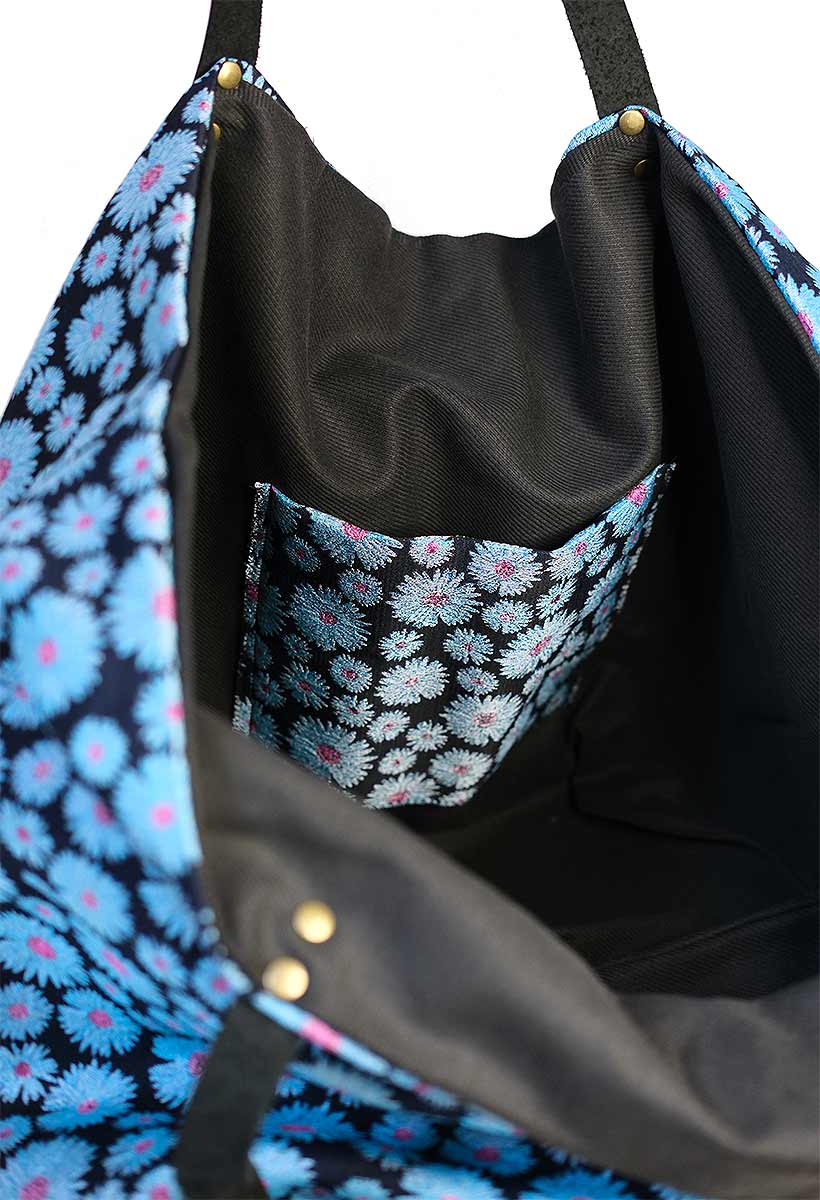 Taschen aus Hamburg - Blue Flowers Innenansicht