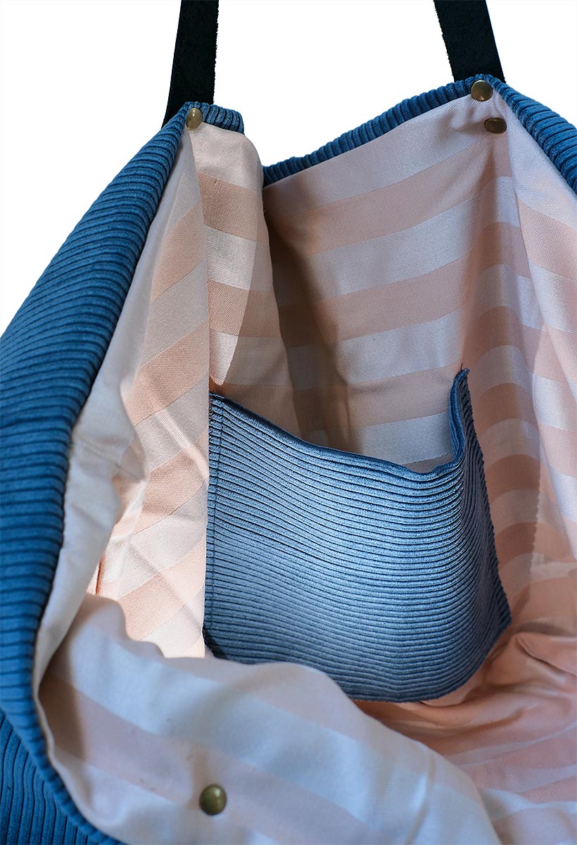 Taschen aus Hamburg - Blue Stripes Innenansicht