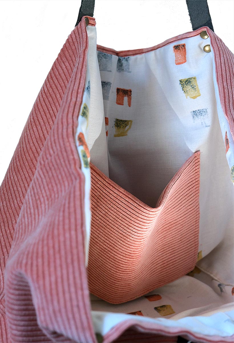 Taschen aus Hamburg - Peach Stripes Innenansicht